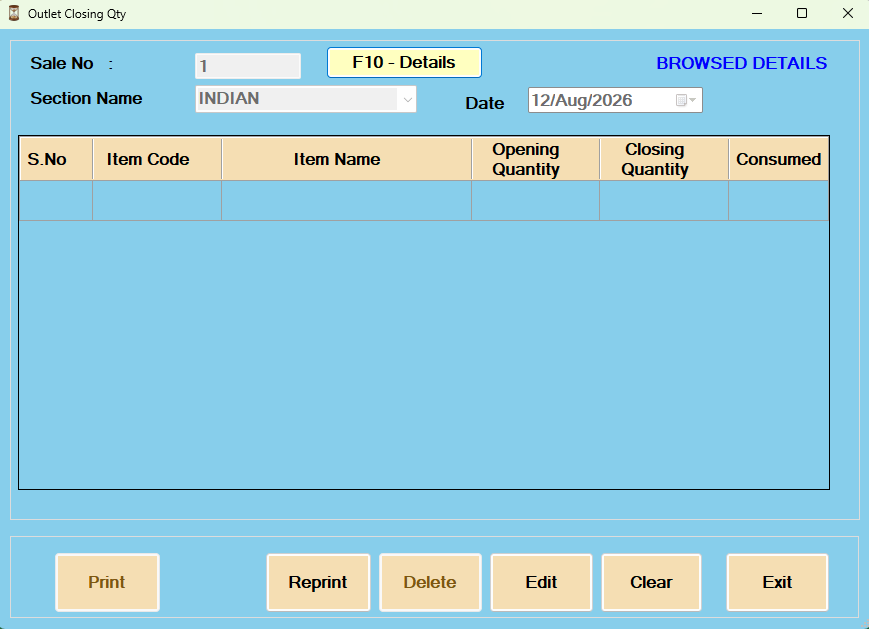 Alpine Inventory Management purchase entry screen